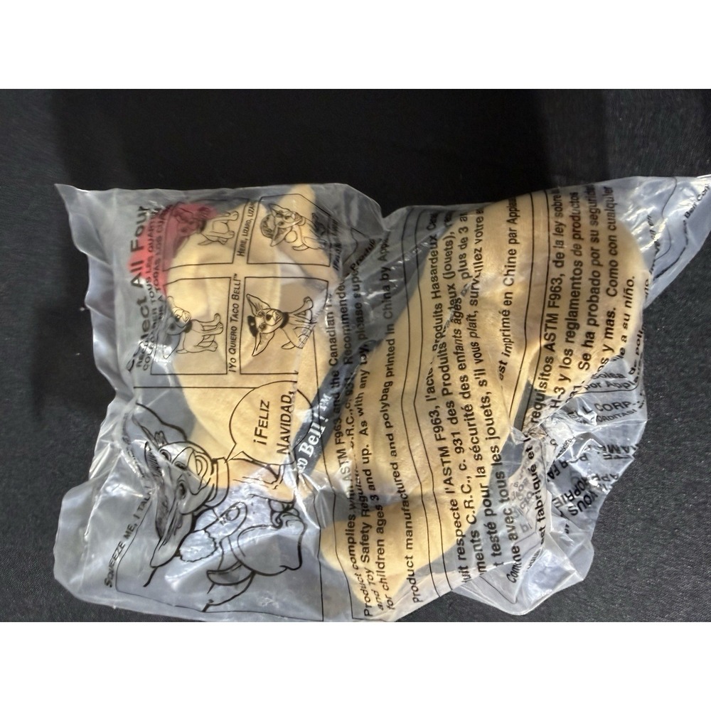 Vintage Taco Bell Talking‎ Chihuahua w/Santa Hat 6" Plush Toy MISP RARE Sealed - Picture 2 of 2